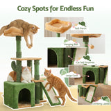Darrahopens Pet Care > Cat Supplies > Cat Scratching Posts i.Pet Cat Tree Tower 101cm Scratching Post Furniture Scratcher House Green