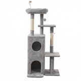 Darrahopens Pet Care > Cat Supplies > Cat Scratching Posts i.Pet Cat Tree Tower 127cm Scratching Post Furniture Scratcher House Light Grey