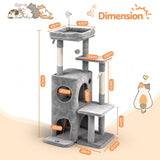 Darrahopens Pet Care > Cat Supplies > Cat Scratching Posts i.Pet Cat Tree Tower 127cm Scratching Post Furniture Scratcher House Light Grey