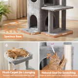Darrahopens Pet Care > Cat Supplies > Cat Scratching Posts i.Pet Cat Tree Tower 127cm Scratching Post Furniture Scratcher House Light Grey