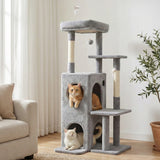 Darrahopens Pet Care > Cat Supplies > Cat Scratching Posts i.Pet Cat Tree Tower 127cm Scratching Post Furniture Scratcher House Light Grey