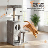 Darrahopens Pet Care > Cat Supplies > Cat Scratching Posts i.Pet Cat Tree Tower 127cm Scratching Post Furniture Scratcher House Light Grey