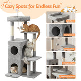 Darrahopens Pet Care > Cat Supplies > Cat Scratching Posts i.Pet Cat Tree Tower 127cm Scratching Post Furniture Scratcher House Light Grey