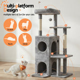 Darrahopens Pet Care > Cat Supplies > Cat Scratching Posts i.Pet Cat Tree Tower 127cm Scratching Post Furniture Scratcher House Light Grey