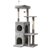 Darrahopens Pet Care > Cat Supplies > Cat Scratching Posts i.Pet Cat Tree Tower 127cm Scratching Post Furniture Scratcher House Light Grey
