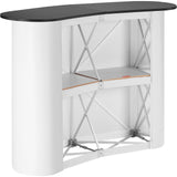 Darrahopens Pet Care > Cat Supplies > Cat Scratching Posts VEVOR Portable Tradeshow Podium Table, 1300 x 465 x 950 mm, Display Exhibition Counter Stand Booth Fair with Wall, Foldable Promotion Retail Bar Table Pop Up Podium with Storage Rack, Carrying Bag