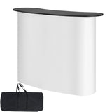 Darrahopens Pet Care > Cat Supplies > Cat Scratching Posts VEVOR Portable Tradeshow Podium Table, 1300 x 465 x 950 mm, Display Exhibition Counter Stand Booth Fair with Wall, Foldable Promotion Retail Bar Table Pop Up Podium with Storage Rack, Carrying Bag