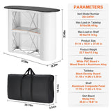 Darrahopens Pet Care > Cat Supplies > Cat Scratching Posts VEVOR Portable Tradeshow Podium Table, 1300 x 465 x 950 mm, Display Exhibition Counter Stand Booth Fair with Wall, Foldable Promotion Retail Bar Table Pop Up Podium with Storage Rack, Carrying Bag