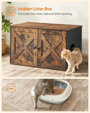 Darrahopens Pet Care > Cat Supplies FEANDREA Cat Litter Box with Removable Divider Table Vintage Brown