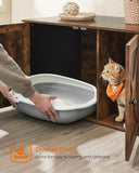 Darrahopens Pet Care > Cat Supplies FEANDREA Cat Litter Box with Removable Divider Table Vintage Brown