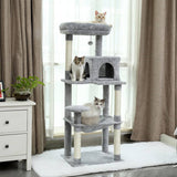 Darrahopens Pet Care > Cat Supplies Grey Road Cat Tree Tower Scratching Post Scratcher Cats Condo House Bed 143cm