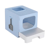 Darrahopens Pet Care > Cat Supplies i.Pet Cat Litter Box Large Tray Kitty Toilet Enclosed Hooded Foldable Scoop Blue