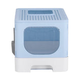 Darrahopens Pet Care > Cat Supplies i.Pet Cat Litter Box Large Tray Kitty Toilet Enclosed Hooded Foldable Scoop Blue