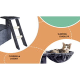 Darrahopens Pet Care > Cat Supplies i.Pet Cat Tree Tower Scratching Post Scratcher 138cm Trees Condo House Grey