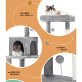 Darrahopens Pet Care > Cat Supplies i.Pet Cat Tree Tower Scratching Post Scratcher 143cm Condo House Trees Grey