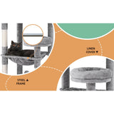 Darrahopens Pet Care > Cat Supplies i.Pet Cat Tree Tower Scratching Post Scratcher 143cm Condo House Trees Grey