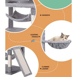 Darrahopens Pet Care > Cat Supplies i.Pet Cat Tree Tower Scratching Post Scratcher 161cm Condo House Trees Grey