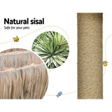 Darrahopens Pet Care > Cat Supplies i.Pet Cat Tree Tower Scratching Post Wood Bed Condo House Rattan Ladder 138cm