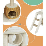 Darrahopens Pet Care > Cat Supplies i.Pet Cat Tree Tower Scratching Post Wood Bed Condo House Rattan Ladder 138cm
