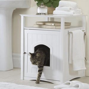 Darrahopens Pet Care > Cat Supplies Jasper 2 Cat Litter Cabinet, White
