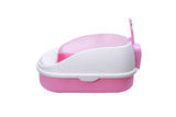 Darrahopens Pet Care > Cat Supplies Medium Portable Cat Toilet Litter Box Tray with Scoop Pink