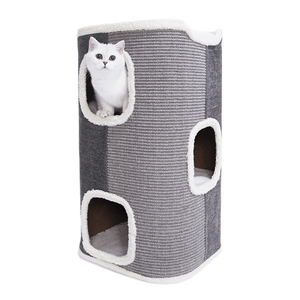 Darrahopens Pet Care > Cat Supplies Tri-Level Square Cat Condo with Sherpa Lining