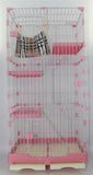 Darrahopens Pet Care > Cat Supplies YES4PETS 179 cm Pink Pet 4 Level Cat Cage House With Litter Tray & Wheel 82x57x179 CM