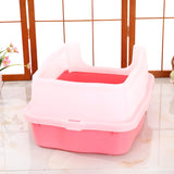 Darrahopens Pet Care > Cat Supplies YES4PETS Large Deep Cat Kitty Litter Tray High Wall Pet Toilet Grid Tray With Scoop Pink