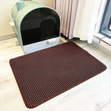 Darrahopens Pet Care > Cleaning & Maintenance > Pet Cleaning Supplies 2-PCS Brown Double Layer Cat Litter Mat Honeycomb Design Waterproof EVA Trapping Mat for Litter Box Tracking Control 40x50cm Easy Clean Australian Pet Supplies