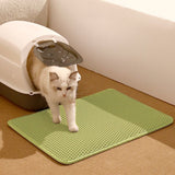 Darrahopens Pet Care > Cleaning & Maintenance > Pet Cleaning Supplies 2-PCS Green Double Layer Cat Litter Mat Honeycomb Design Waterproof EVA Trapping Mat for Litter Box Tracking Control 40x50cm Easy Clean Australian Pet Supplies
