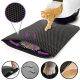 Darrahopens Pet Care > Cleaning & Maintenance > Pet Cleaning Supplies 2-PCS Pink Double Layer Cat Litter Mat Honeycomb Design Waterproof EVA Trapping Mat for Litter Box Tracking Control 40x50cm Easy Clean Australian Pet Supplies