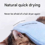 Darrahopens Pet Care > Cleaning & Maintenance > Pet Cleaning Supplies 2-piece Blue Quick-drying pet grooming glove towel; made of soft, highly absorbent coral fleece; suitable for drying dogs and cats after bathing.