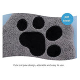 Darrahopens Pet Care > Cleaning & Maintenance > Pet Cleaning Supplies 2-piece Grey Quick-drying pet grooming glove towel; made of soft, highly absorbent coral fleece; suitable for drying dogs and cats after bathing.