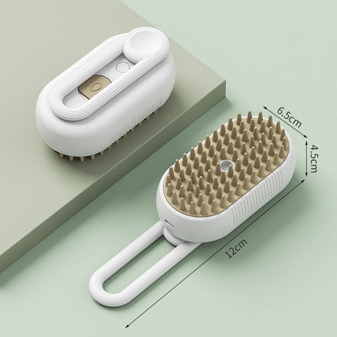 Darrahopens Pet Care > Cleaning & Maintenance > Pet Cleaning Supplies 2 Pieces White Pet Electric Spray Massage Comb for Dogs and Cats 3-in-1 Steam Grooming Brush for De-shedding and Waterless Cleaning Solution for Local Pet Owners