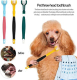 Darrahopens Pet Care > Cleaning & Maintenance > Pet Cleaning Supplies 3-Sided Pet Toothbrush 4-Pack - Soft Bristle Dog Cat Dental Care Brush Set