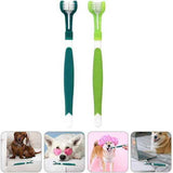 Darrahopens Pet Care > Cleaning & Maintenance > Pet Cleaning Supplies 3-Sided Pet Toothbrush 4-Pack - Soft Bristle Dog Cat Dental Care Brush Set