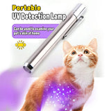 Darrahopens Pet Care > Cleaning & Maintenance > Pet Cleaning Supplies 365nm UV Detection Light - Home Use Fluorescent Currency Authentication and Counterfeit Detection - Portable Stainless Steel - Multi-Function UV Detection Light (Batteries Included)