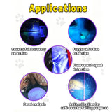 Darrahopens Pet Care > Cleaning & Maintenance > Pet Cleaning Supplies 365nm UV Detection Light - Home Use Fluorescent Currency Authentication and Counterfeit Detection - Portable Stainless Steel - Multi-Function UV Detection Light (Batteries Included)