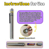 Darrahopens Pet Care > Cleaning & Maintenance > Pet Cleaning Supplies 365nm UV Detection Light - Home Use Fluorescent Currency Authentication and Counterfeit Detection - Portable Stainless Steel - Multi-Function UV Detection Light (Batteries Included)