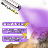Darrahopens Pet Care > Cleaning & Maintenance > Pet Cleaning Supplies 365nm UV Detection Light - Home Use Fluorescent Currency Authentication and Counterfeit Detection - Portable Stainless Steel - Multi-Function UV Detection Light (Batteries Included)