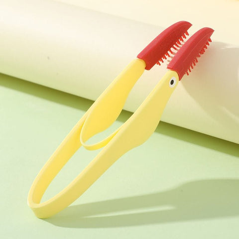 Darrahopens Pet Care > Cleaning & Maintenance > Pet Cleaning Supplies 4-Pack Yellow Pet Eye Cleaning Brushes with Precisice Tweezer - Silicone Soft-Tip Tear Stain & Eye Crust Cleaner, Safe for Dogs and Cats