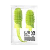 Darrahopens Pet Care > Cleaning & Maintenance > Pet Cleaning Supplies 5-Pack greenish-yellow Double Finger Pet Toothbrush - Soft TPR Dog Cat Dental Finger Brush Set