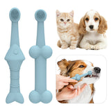 Darrahopens Pet Care > Cleaning & Maintenance > Pet Cleaning Supplies 6 x Silicone Pet Toothbrush (3 Fish shape and 3 Bone shape) Blue Gentle Food-Grade Silicone Pet Toothbrush - Promotes Healthy Teeth & Gums for Dogs & Cats