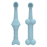 Darrahopens Pet Care > Cleaning & Maintenance > Pet Cleaning Supplies 6 x Silicone Pet Toothbrush (3 Fish shape and 3 Bone shape) Blue Gentle Food-Grade Silicone Pet Toothbrush - Promotes Healthy Teeth & Gums for Dogs & Cats