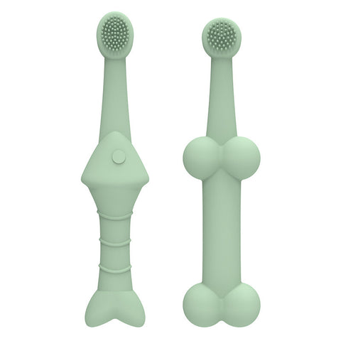 Darrahopens Pet Care > Cleaning & Maintenance > Pet Cleaning Supplies 6 x Silicone Pet Toothbrush (3 Fish shape and 3 Bone shape) Green Gentle Food-Grade Silicone Pet Toothbrush - Promotes Healthy Teeth & Gums for Dogs & Cats