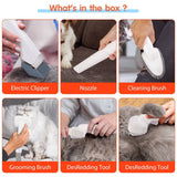Darrahopens Pet Care > Cleaning & Maintenance > Pet Cleaning Supplies All-in-One Pet Grooming Vacuum Kit with Electric Clipper & Brushes for Dogs and Cats, Low Noise & Strong Suction (Grey)