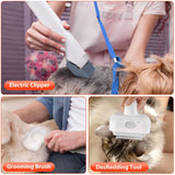 Darrahopens Pet Care > Cleaning & Maintenance > Pet Cleaning Supplies All-in-One Pet Grooming Vacuum Kit with Electric Clipper & Brushes for Dogs and Cats, Low Noise & Strong Suction (Grey)