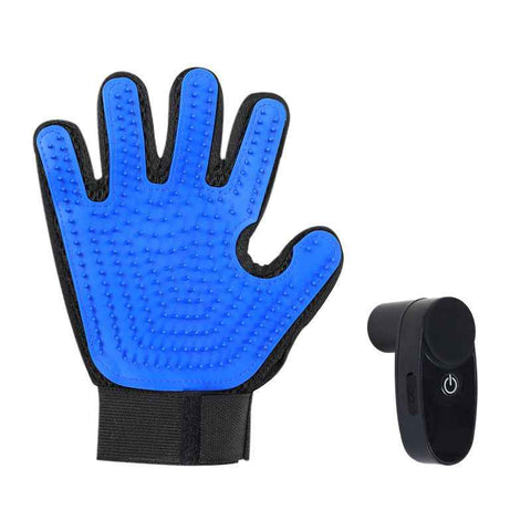 Darrahopens Pet Care > Cleaning & Maintenance > Pet Cleaning Supplies Black Blue Pet Grooming Spray Glove with Black Detachable Typec Mister - TPR Soft Deshedding & Massage Brush Glove for Cats and Dogs, Anti Static Spray to Reduce Flying Fur and Easy to Clean