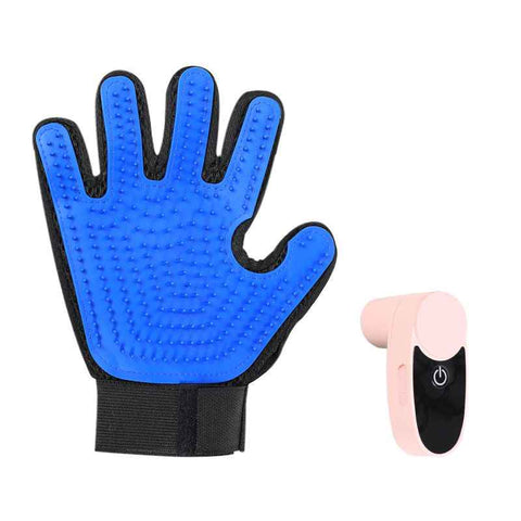 Darrahopens Pet Care > Cleaning & Maintenance > Pet Cleaning Supplies Black Blue Pet Grooming Spray Glove with Pink Detachable Typec Mister - TPR Soft Deshedding & Massage Brush Glove for Cats and Dogs, Anti Static Spray to Reduce Flying Fur and Easy to Clean