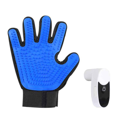 Darrahopens Pet Care > Cleaning & Maintenance > Pet Cleaning Supplies Black Blue Pet Grooming Spray Glove with White Detachable Typec Mister - TPR Soft Deshedding & Massage Brush Glove for Cats and Dogs, Anti Static Spray to Reduce Flying Fur and Easy to Clean